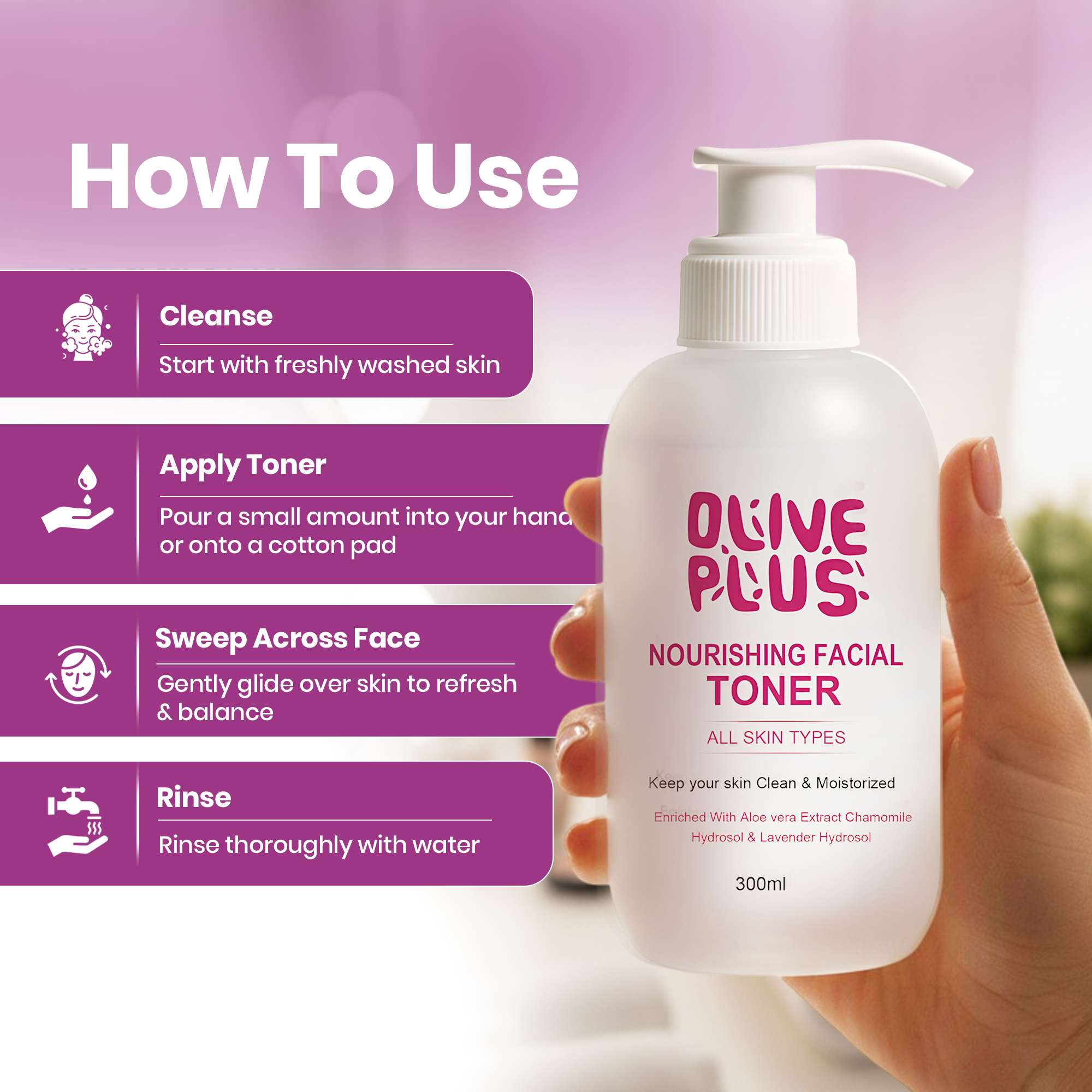 Nourshing Facial Toner | Hydrating Facial Toner | Olive Plus Shop