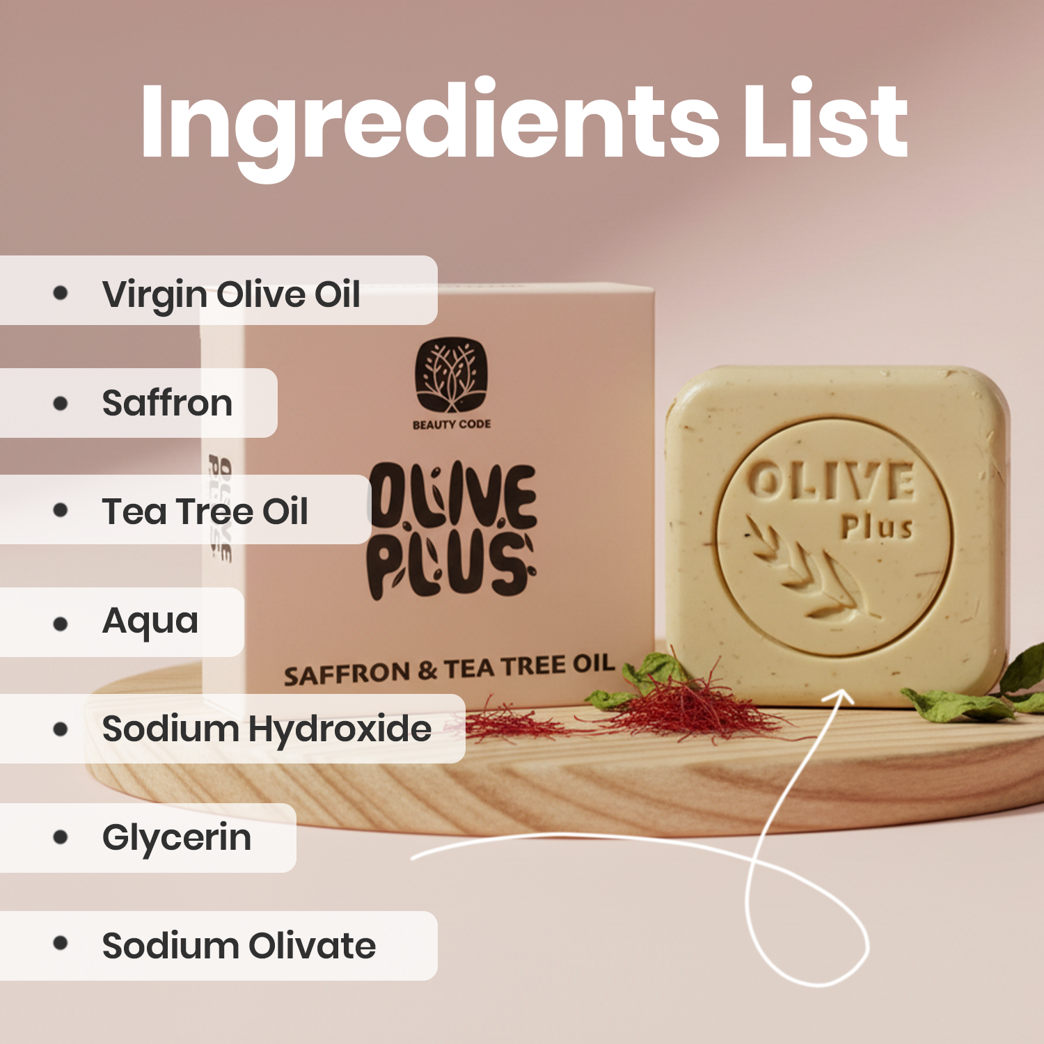 Saffron & Tea Tree Soap | Halal Soap | Olive Plus Shop