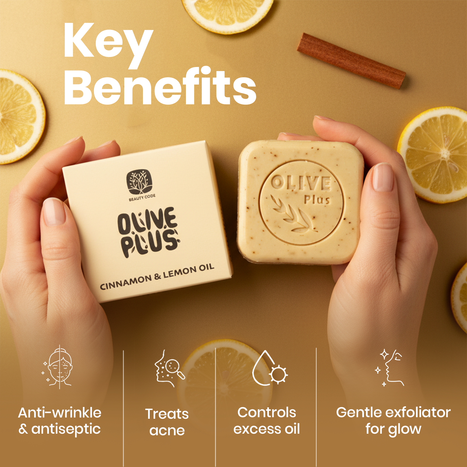 Cinnamon & Lemon Oil Bar Soap | Pure Soap | Olive Plus Shop