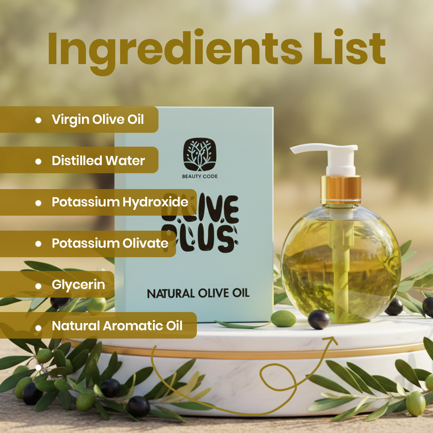 Natural Olive Oil Liquid Soap | Organic Liquid Soap | Olive Plus Shop