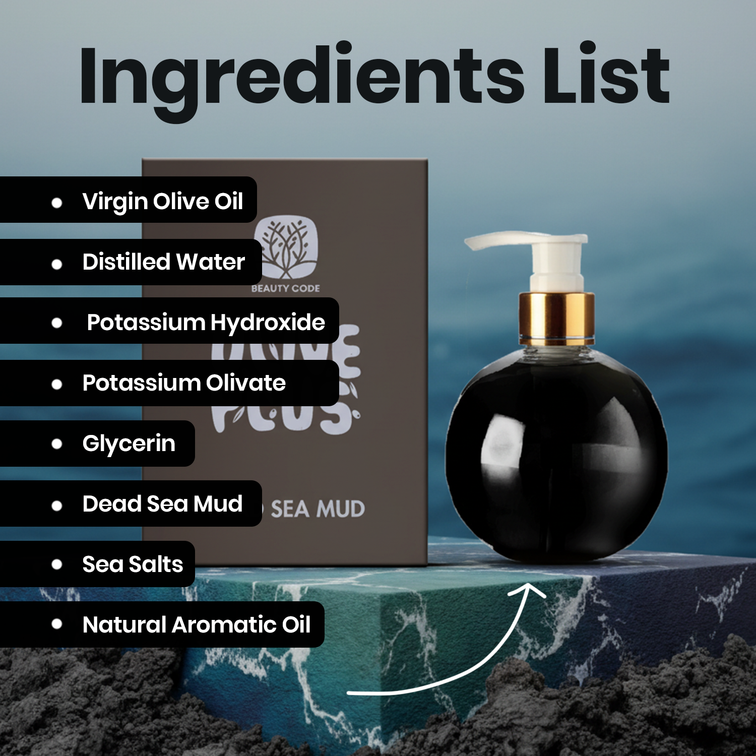 Dead Sea Mud Liquid Soap | Mud Liquid Soap | Olive Plus Shop