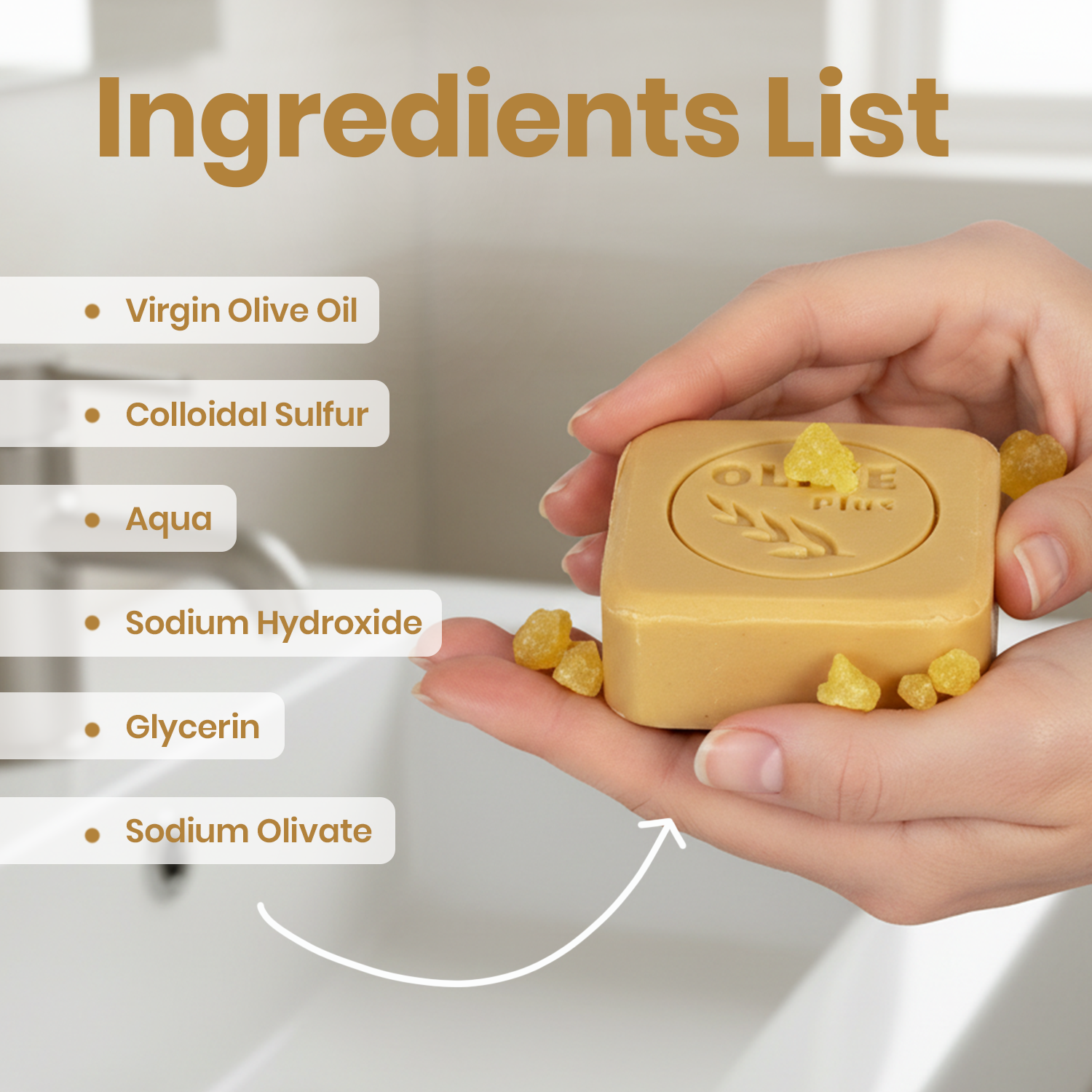 Sulfur Bar Soap | Natural Bar Soap | Olive Plus Shop