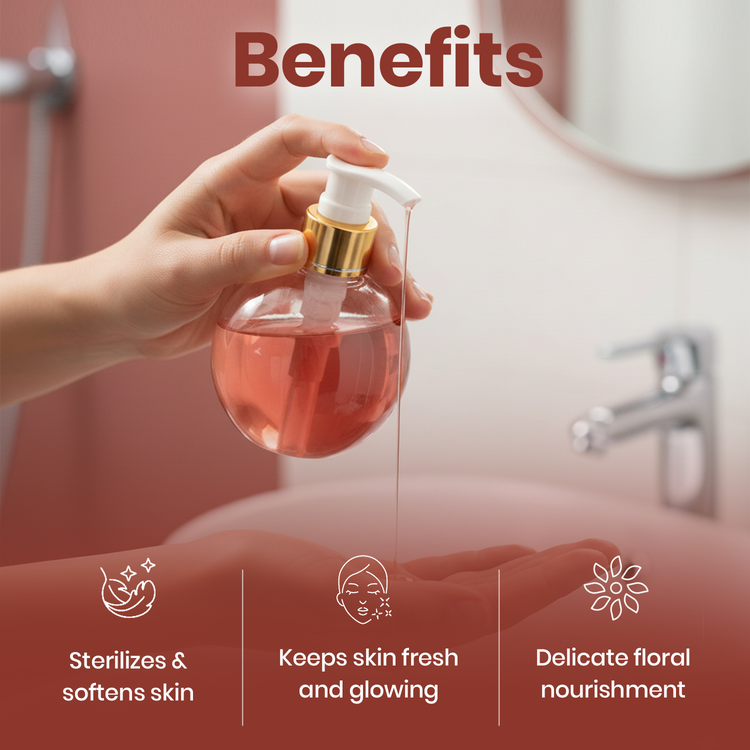 Rose Oil Liquid Soap | Organic Liquid Soap | Olive Plus Shop