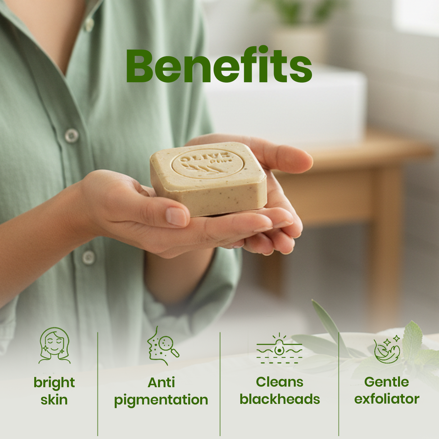 Almond & Mint Soap | Handmade Soap | Olive Plus Shop