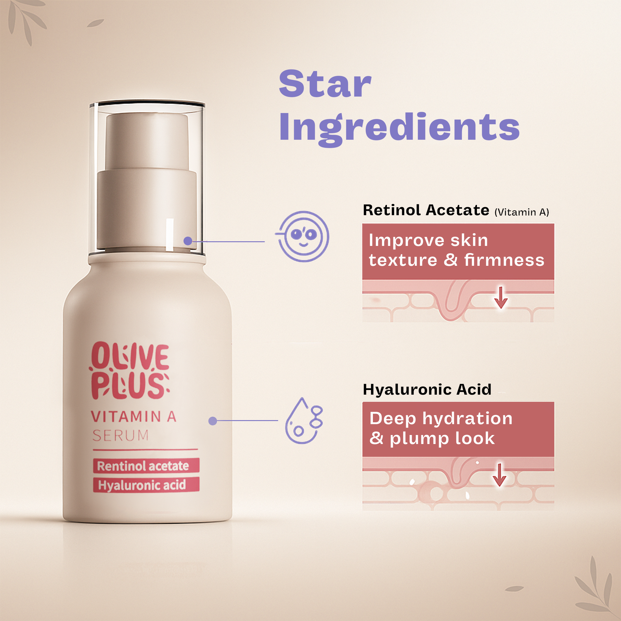 Vitamin A Facial Serum | Vitamin A Face Serum | Olive Plus Shop