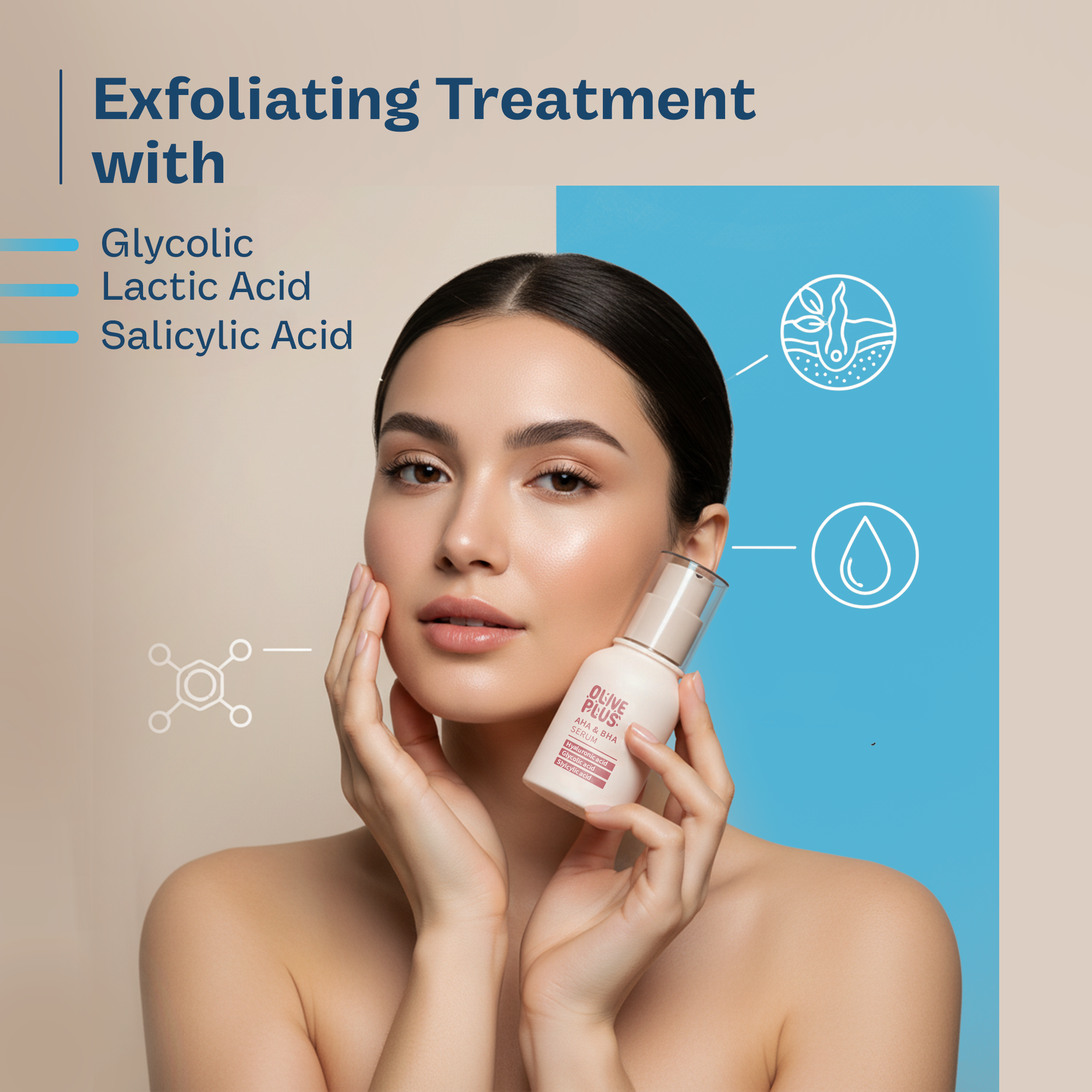 AHA &amp; BHA Face Serum | AHA &amp; BHA Lotion | Olive Plus Shop