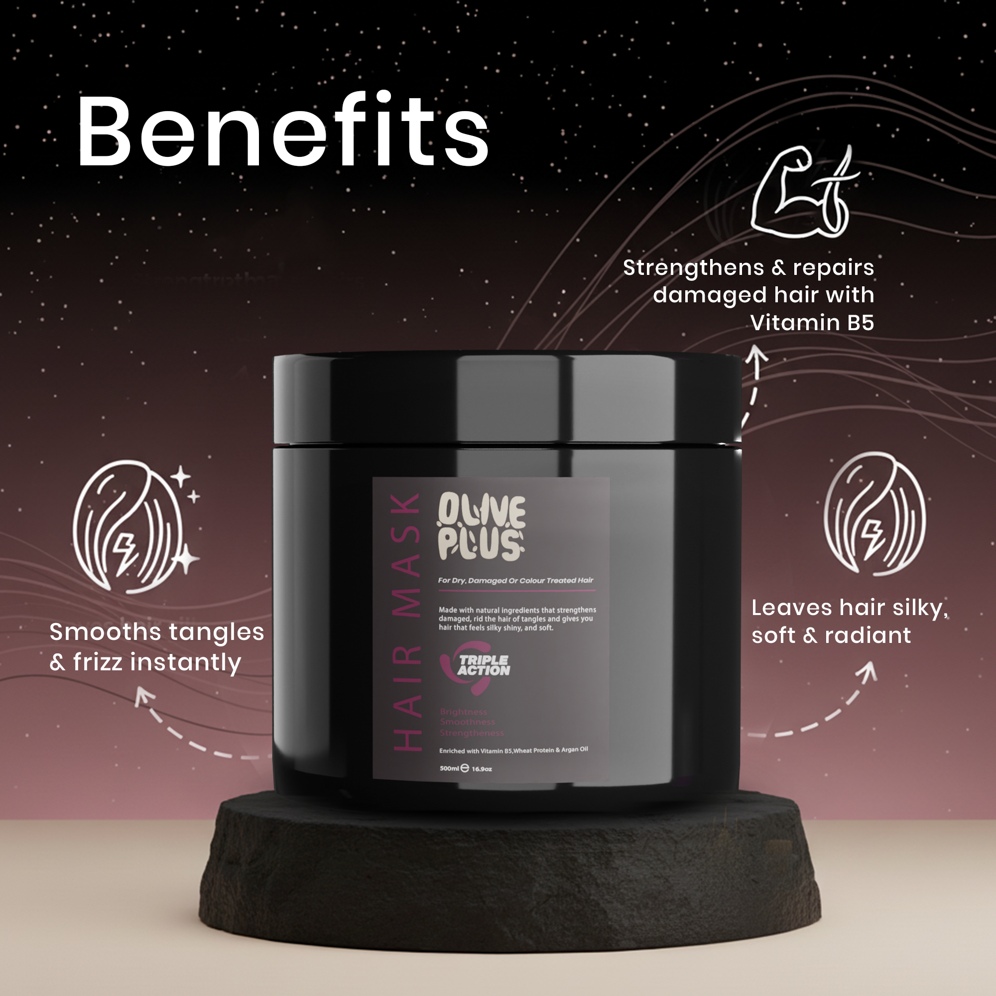 Olive Plus Hair Mask | Repairing Hair Mask | Olive Plus Shop