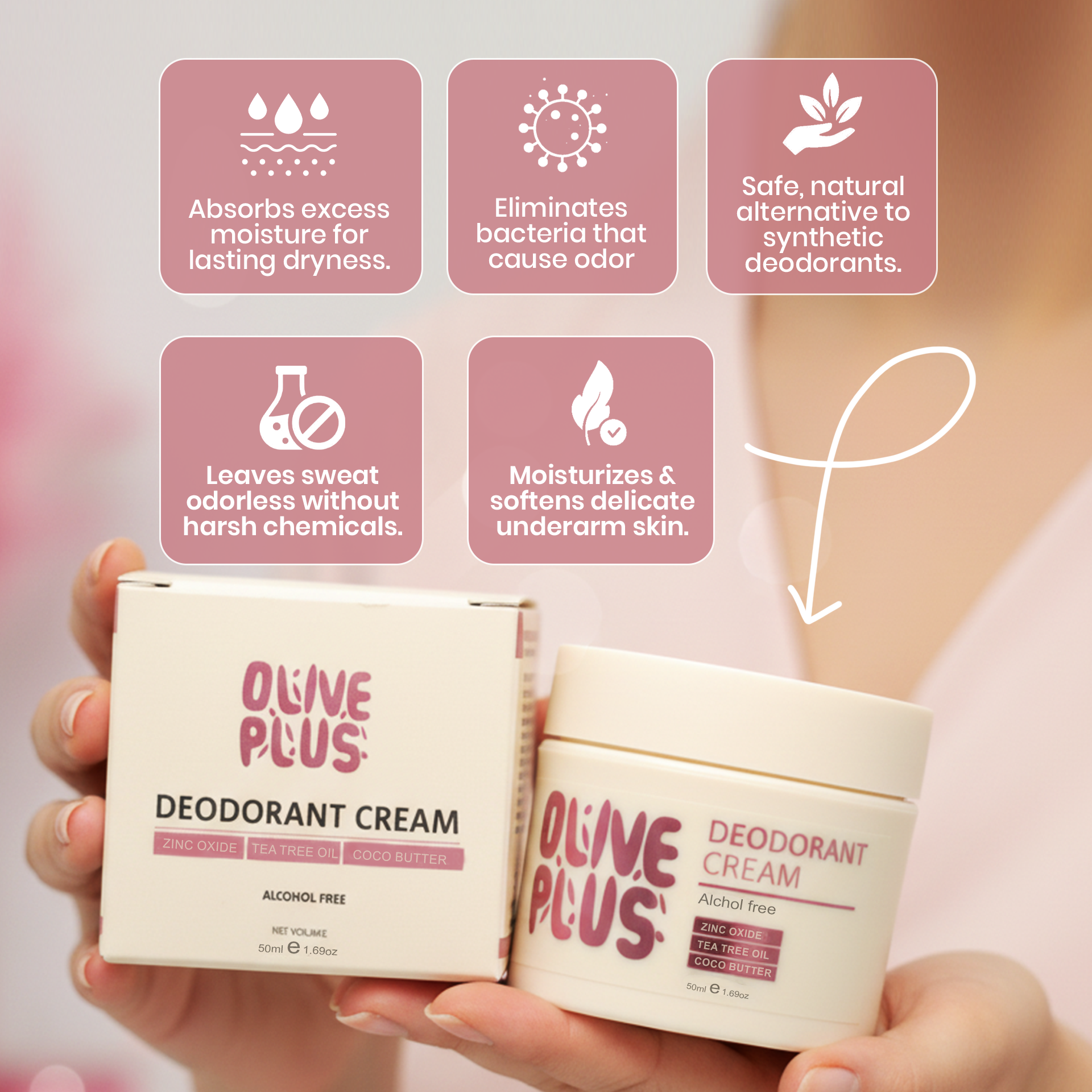 Body Deodorant Cream | Natural Deodorant Cream | Olive Plus Shop