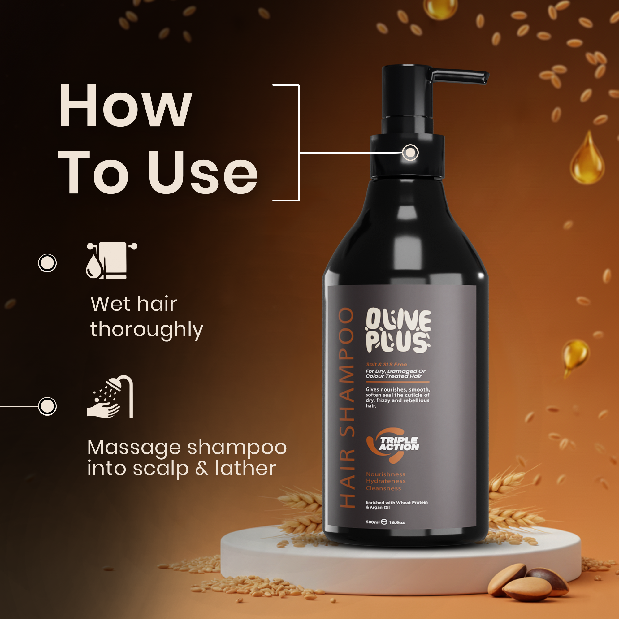 Argan Protein Shampoo | Vegan Protein Shampoo | Olive Plus Shop