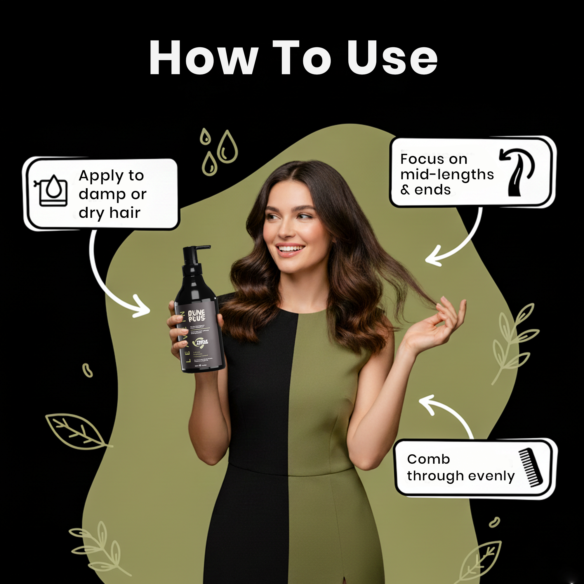 Leave-In Hair Treatment | Hair Serum | Olive Plus Shop