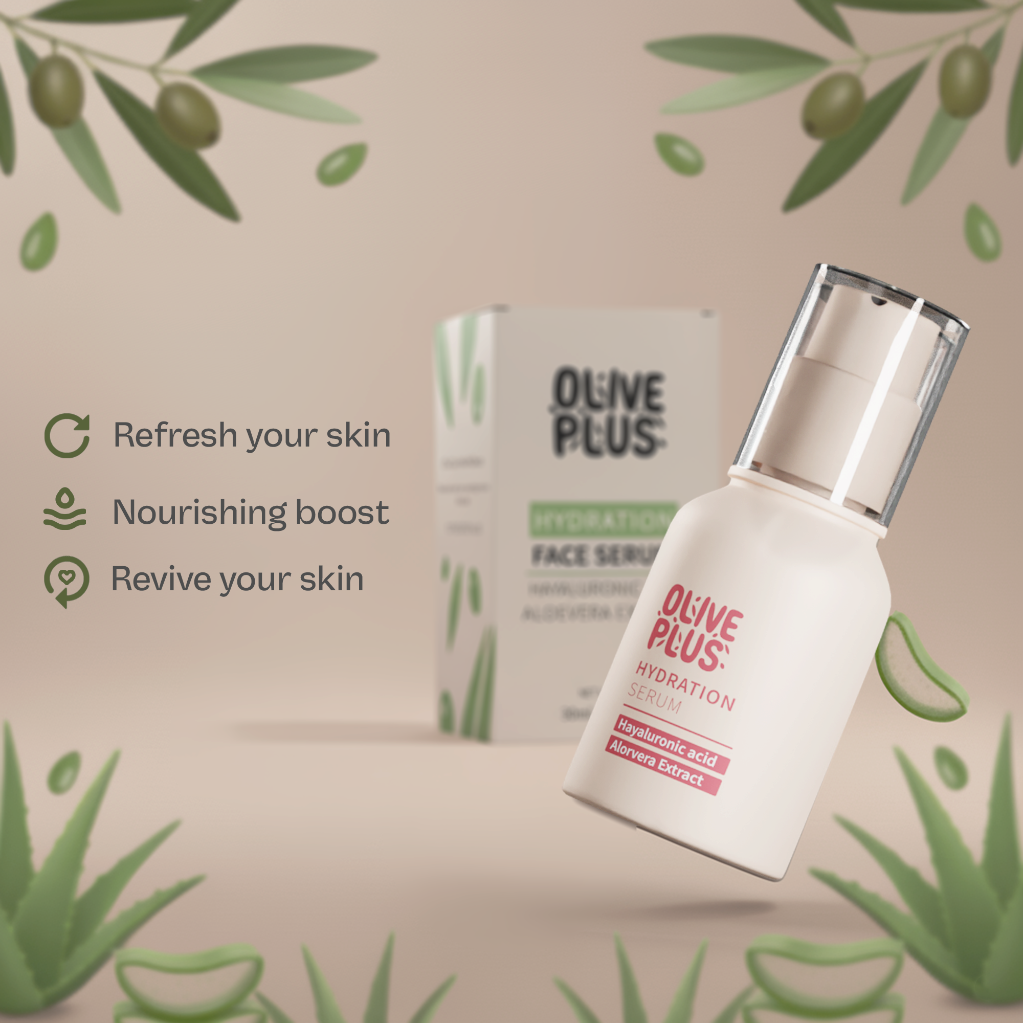 Hydration Face Serum | Olive Plus Serum | Olive Plus Shop