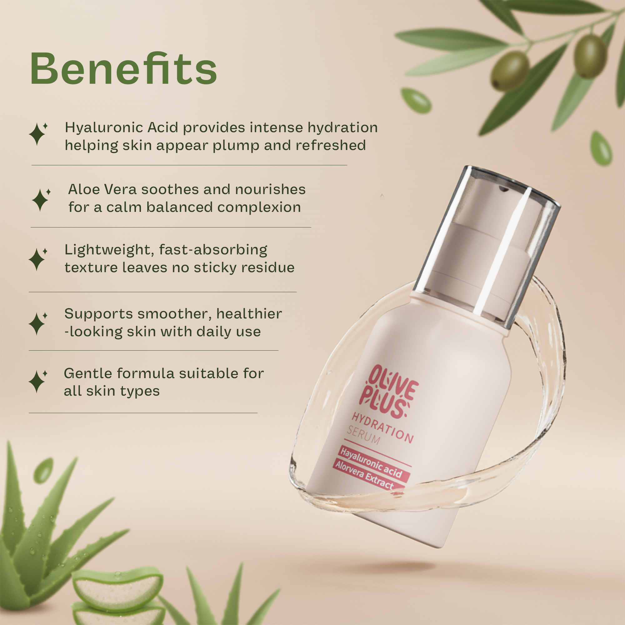 Hydration Face Serum | Olive Plus Serum | Olive Plus Shop