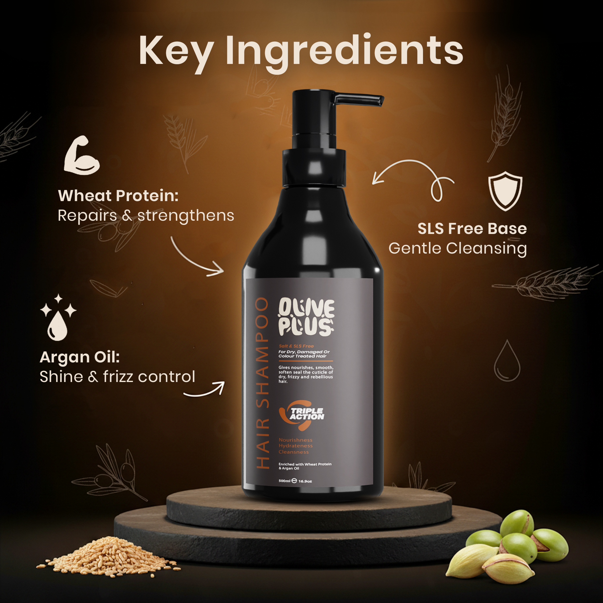 Argan Protein Shampoo | Vegan Protein Shampoo | Olive Plus Shop