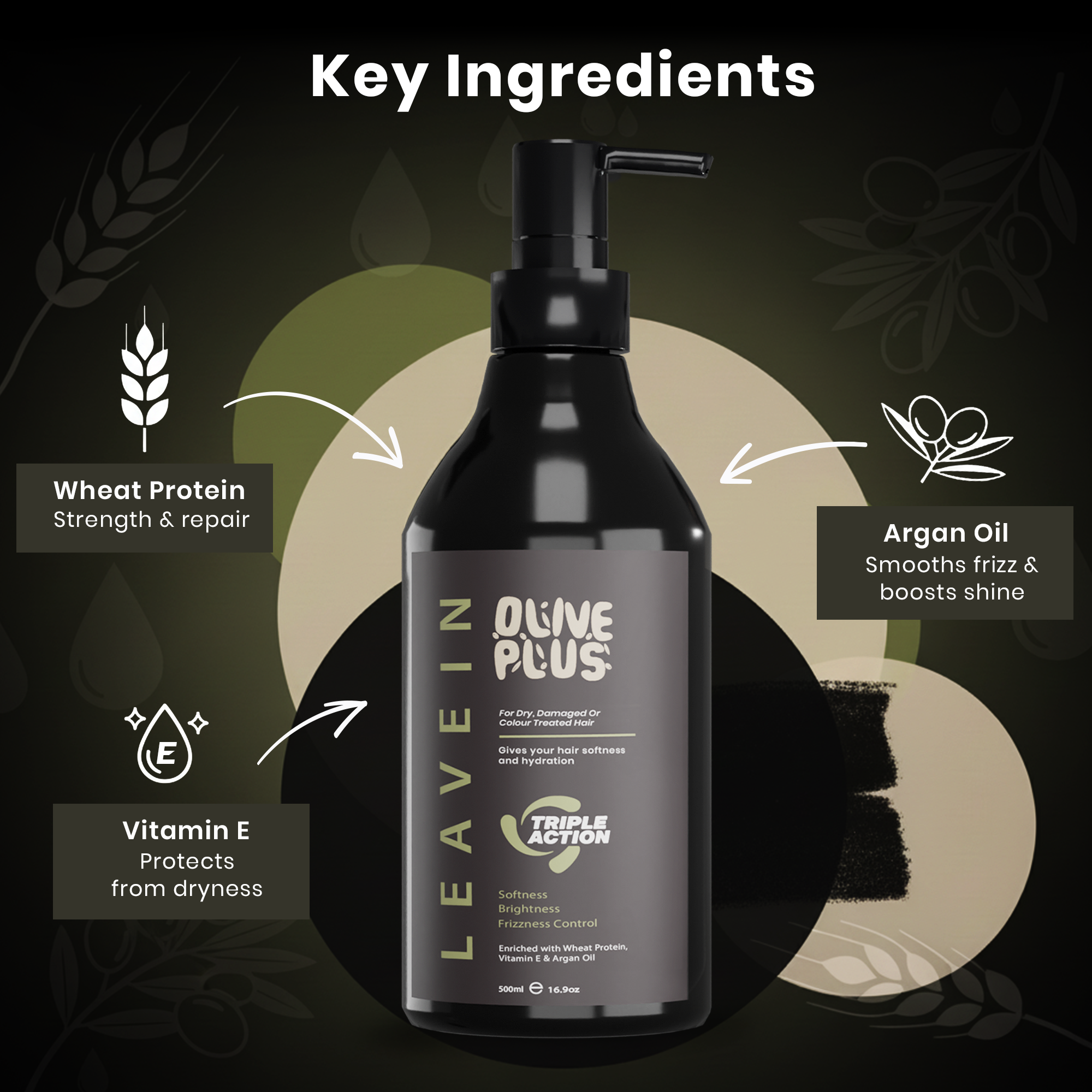 Leave-In Hair Treatment | Hair Serum | Olive Plus Shop