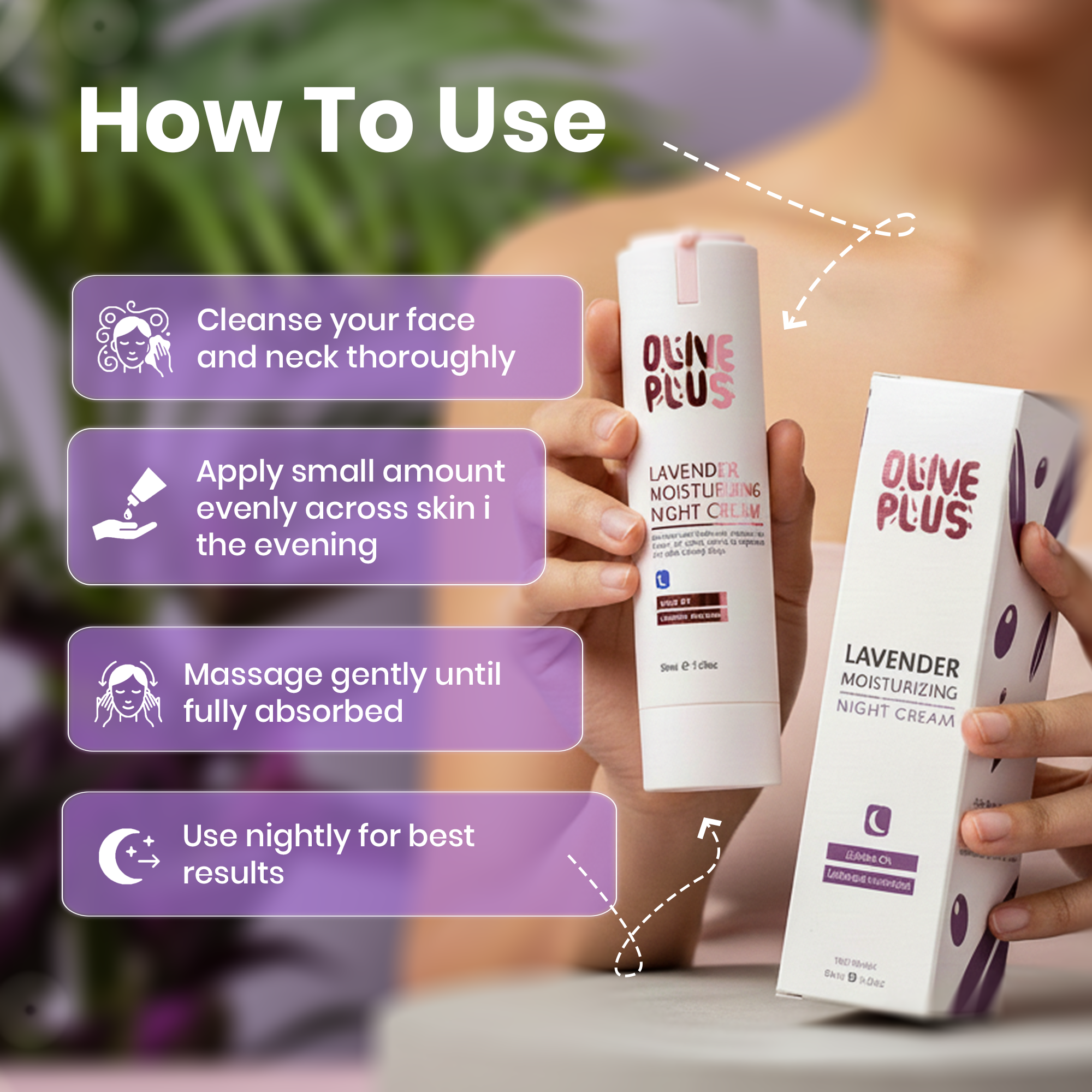 Lavender Moisturizing Cream | Lavender Night Cream | Olive Plus Shop